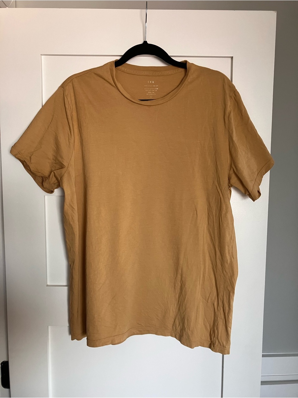 Save Khaki United SKU - Short Sleeve Supima Crew Tee no pocket - Mustard